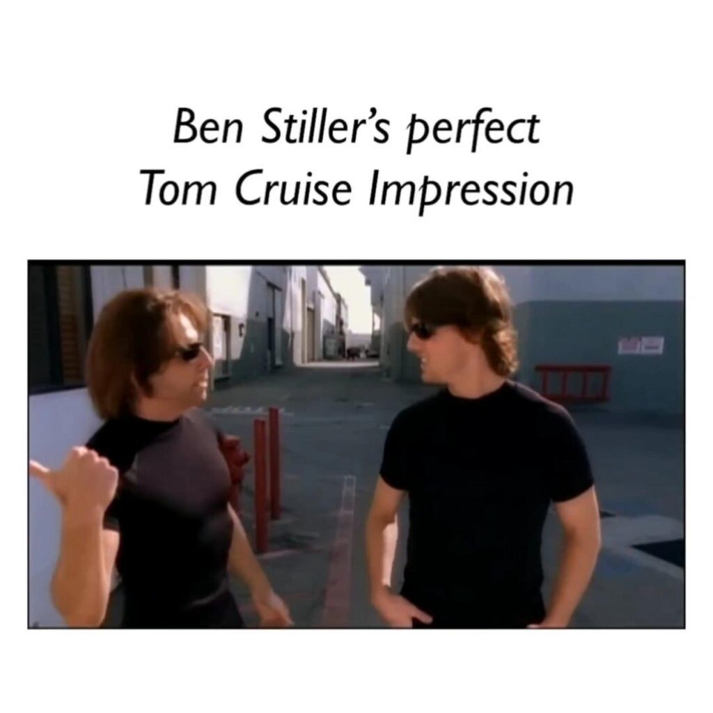 トムクルーズの真似をするベンスティラー