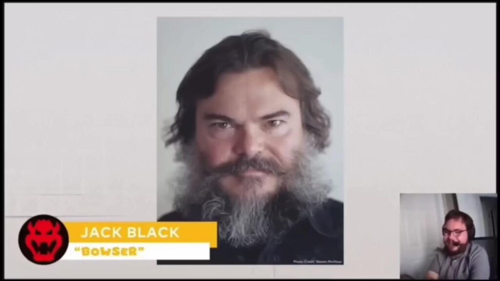 クッパ役発表映像とリアクションする男性